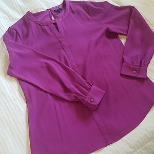Beautiful bright purple long-sleeve blouse